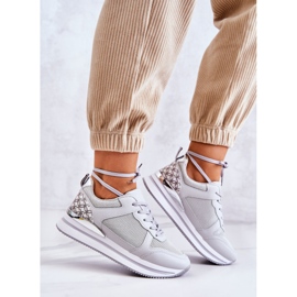 PG1 Ženske klasične sportske cipele na klin napredne sive boje srebro siva 6
