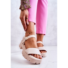 PS1 Kožne sandale na visokoj peti bež Sovjetske 1