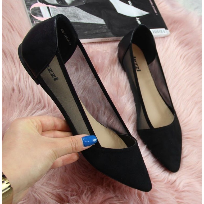 Ženske balerine Spitz Black Lakes crno 1