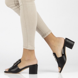 Kožne papuče Filippo DK3731 / 22 Bk crne crna 1