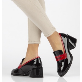 Kožne pumpe Filippo DP3727 / 22 Bk crne crna crvena 2