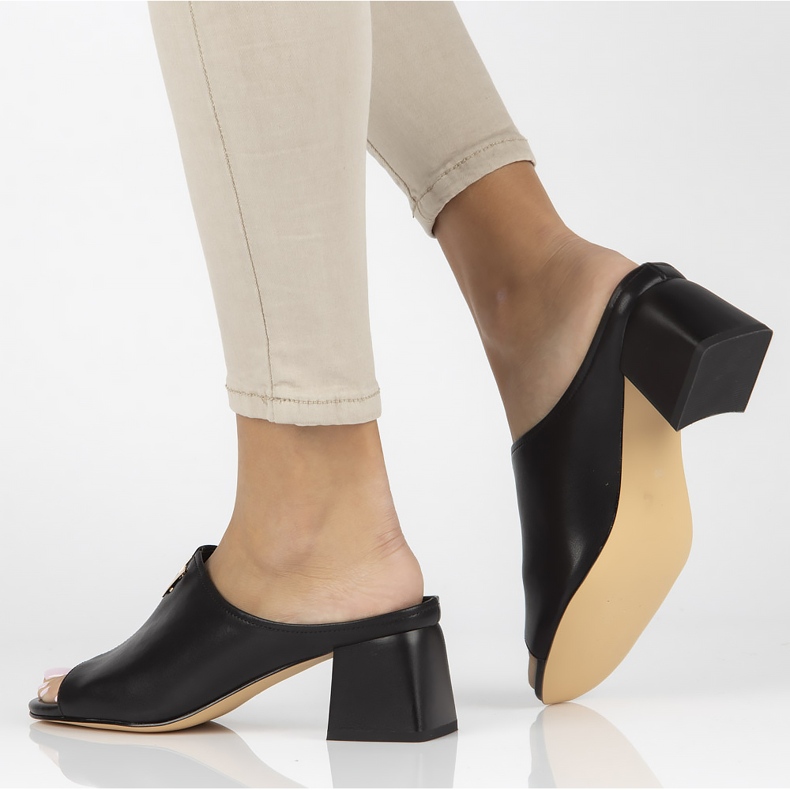 Kožne papuče Filippo DK3728 / 22 Bk crne crno 1