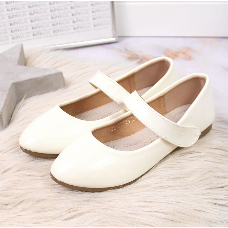 Balerine za djevojčice s čičak pričešću Bijeli Potocki bijela 2