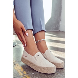 Cross Jeans Ženske espadrile na platformi Cross traperice JJ2R4014C Bež 2