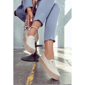 Cross Jeans Ženske espadrile na platformi Cross traperice JJ2R4014C Bež 1