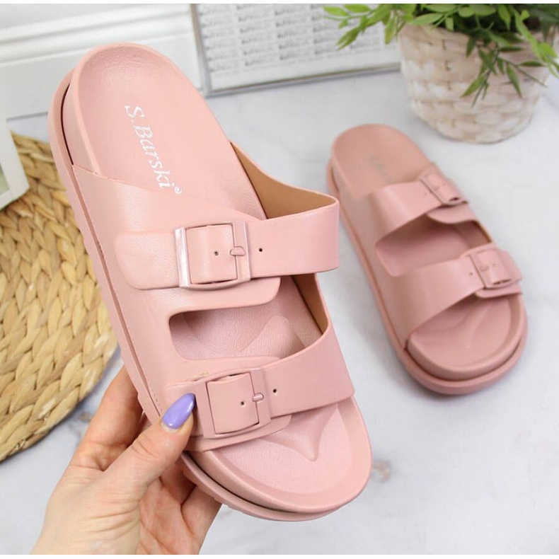 Gumene papuče s kopčama Bright Pink S. Barski ružičasta 1