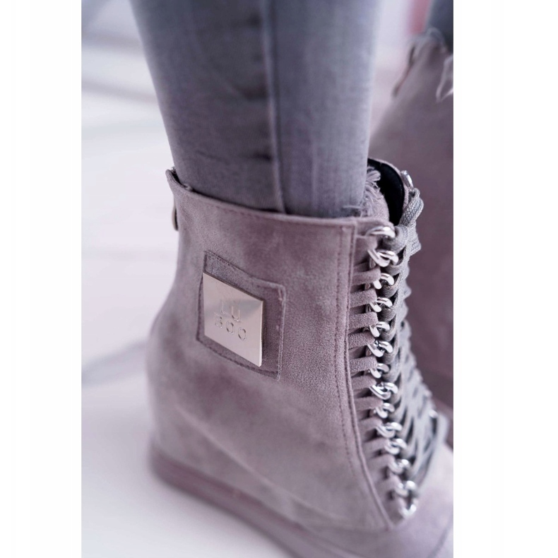 Ženske tenisice Lu Boo s lancima Suede Grey Monica siva 3