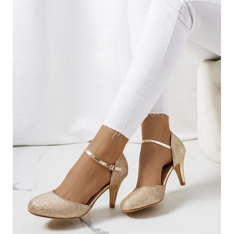 BM Sjajne zlatne Rosetown pumpe zlatni 1