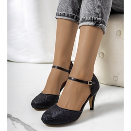 Crne sjajne Rosetown pumpe crno 1