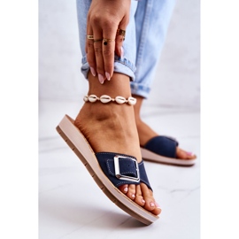 Modne ženske papuče s kopčom Inblu CP000031 Mornarsko plave mornarsko plava 2