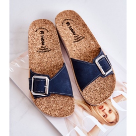 Modne ženske papuče s kopčom Inblu CP000031 Mornarsko plave mornarsko plava 1