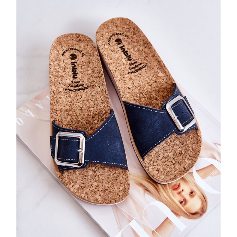 Modne ženske papuče s kopčom Inblu CP000031 Mornarsko plave mornarsko plava 1