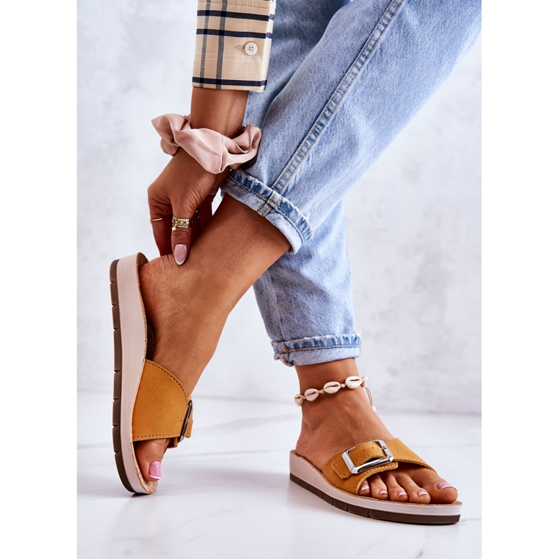 Modne ženske papuče s kopčom Inblu CP000031 žuta žuta boja 2