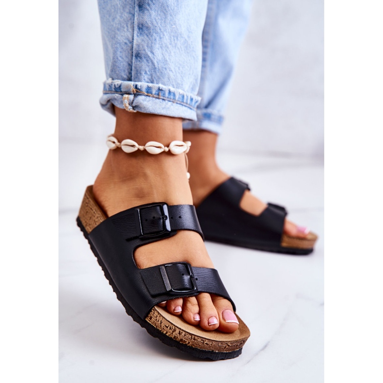 Ženske papuče s kopčom Inblu NM000028 crne crna 2