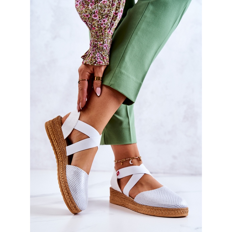 Modne ženske espadrile Big Star JJ276036 Bijele bijela 1