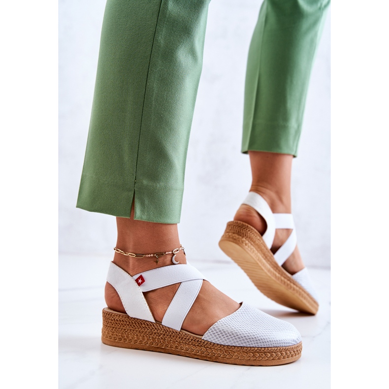 Modne ženske espadrile Big Star JJ276036 Bijele bijela 2