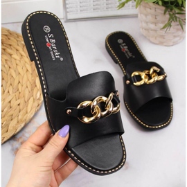 Crne papuče s lančićem W S. Barski crno 1