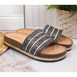 Crne papuče s platformom W S. Barski crno 2