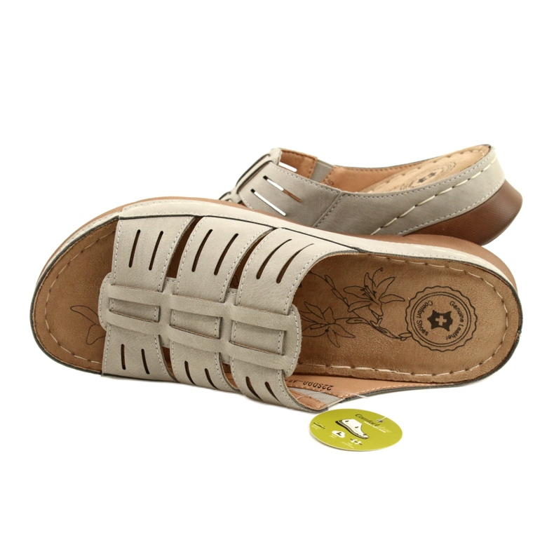 Ženski prelepozi s otvorenim Evento 22SD98-4536 sivi uzorak siva 5