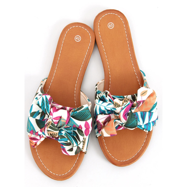 Lotos bež papuče s cvjetnim printom višebojan 1