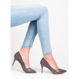 Qinba Suede visoke potpetice siva 1