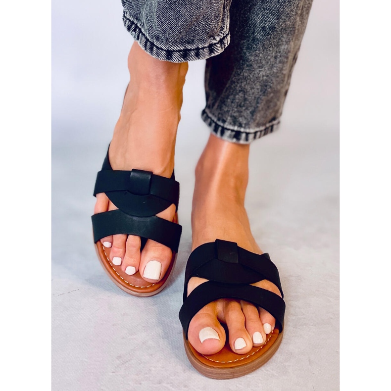 Ženske križne papuče Poppy Black crno 1