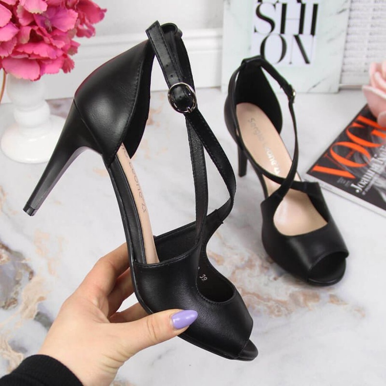 Crne sandale na štiklu W Sergio Leone crno 1