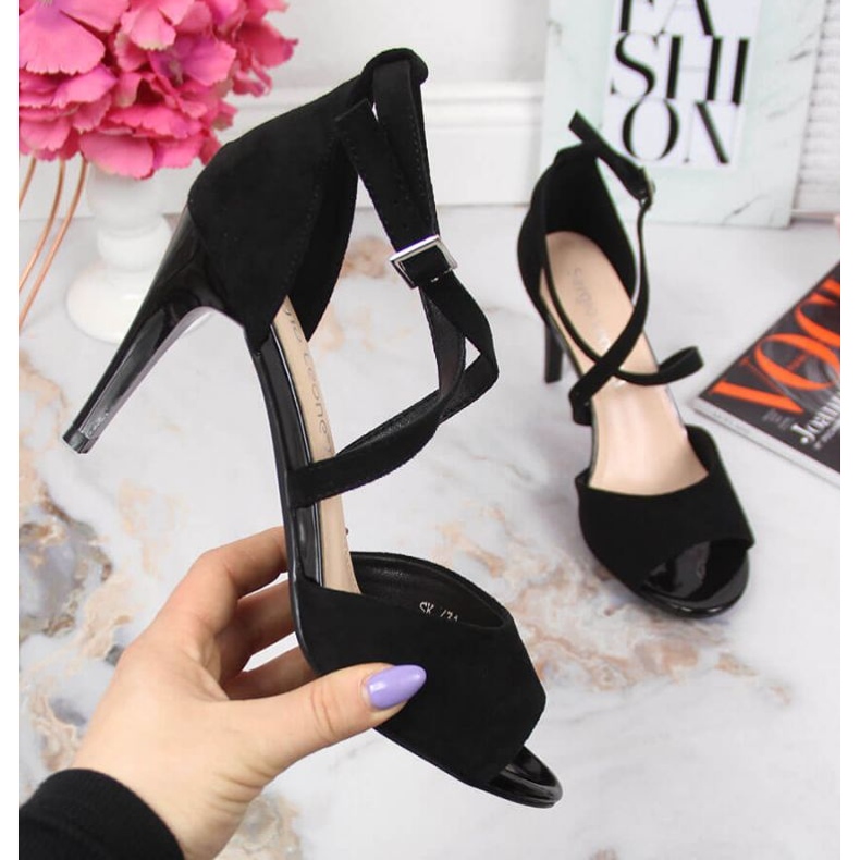 Crne sandale na štiklu W Sergio Leone crno 1