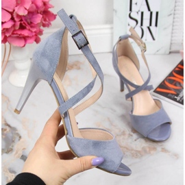 Sandale na plavu štiklu W Sergio Leone plava 1