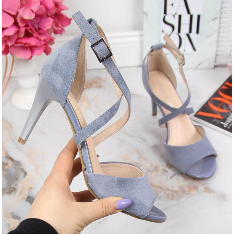 Sandale na plavu štiklu W Sergio Leone plava 1