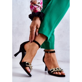 Antilop sandale na visoku petu Laura Messi 2366 Crna crno 2