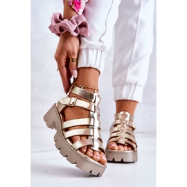 PS1 Kožne sandale s trakama Zlatni minorit zlatna 1