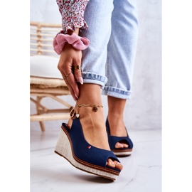 Ženske udobne sandale s kopčom tamnoplave Thallas plava 1