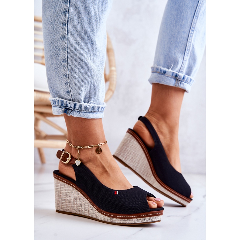 PS1 Ženske udobne sandale s kopčom crne Thallas crno 2