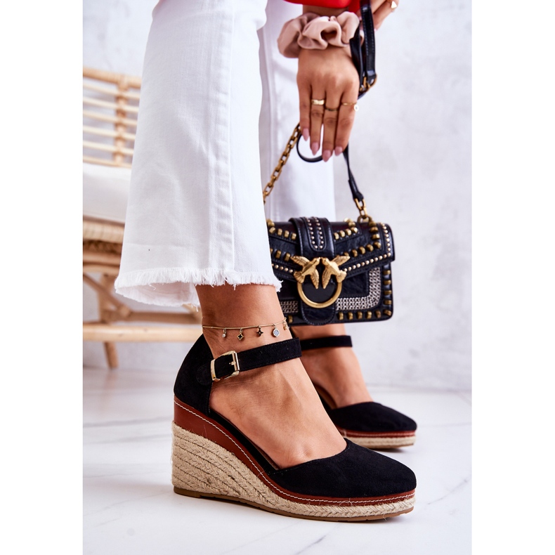 PS1 Ženske crne espadrile na klinovima Tamarill crna 2