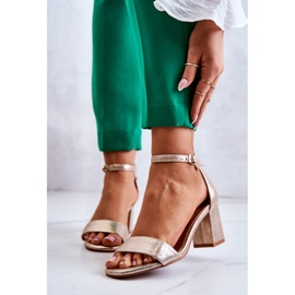 Vinceza Modne ženske sandale na petu zlatne Lucida zlatni 1