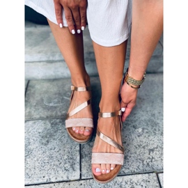 Zlatne sandale espadrile Katia Champagne ružičasta 1