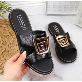 Crne papuče s ornamentom W Filippo crna 1