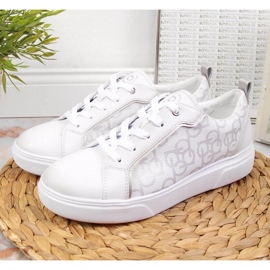 Tenisice bijele Bugatti W JJ253151 bež bijela zlatni 2