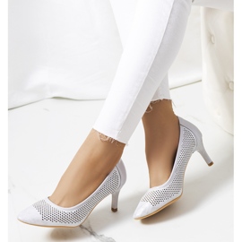 Sive ažurne pumpice na Carling potpetici srebro siva 1