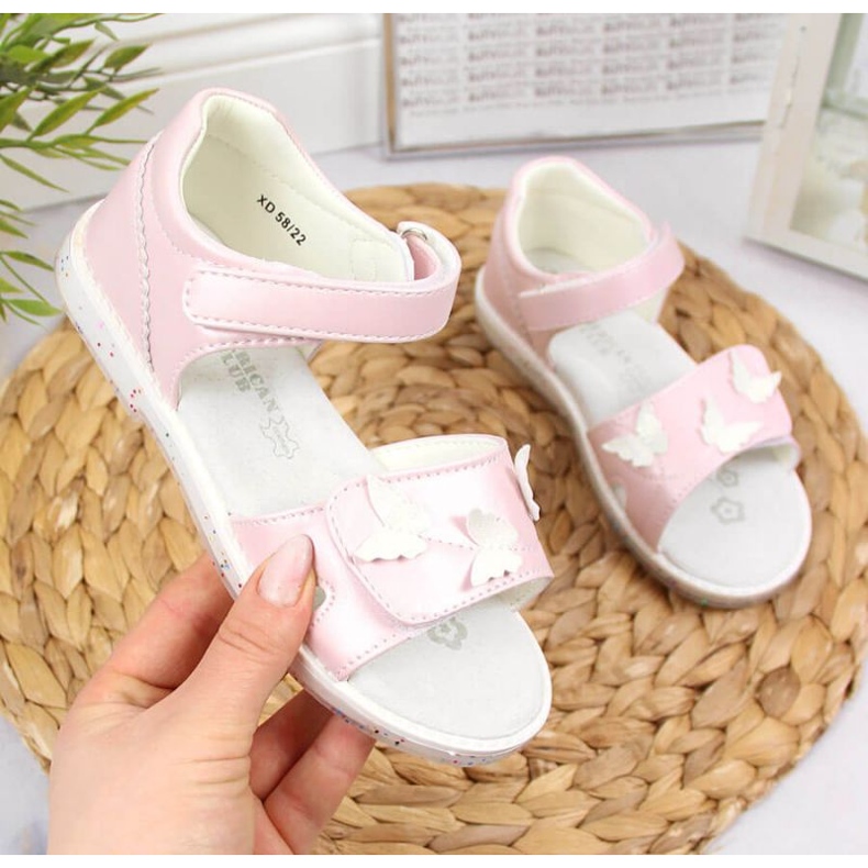 Velcro sandale svijetlo ružičaste At the American Club ružičasta 1