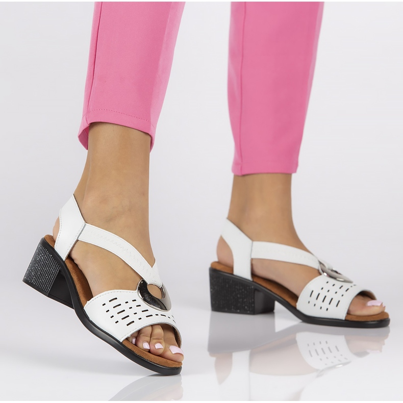 Kožne sandale Filippo DS2308 / 22 Wh bijele bijela 1