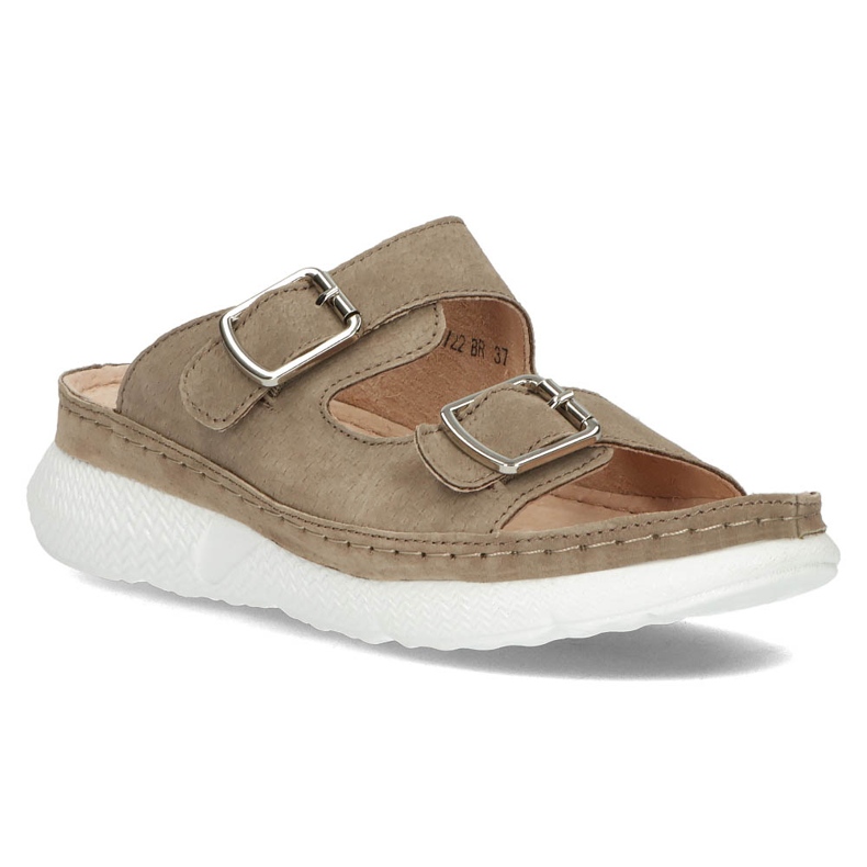 Kožne papuče Filippo DK3516 / 22 Br smeđe smeđa 1