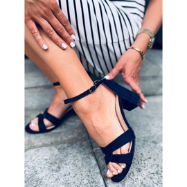 Moly Blue sandale na visoku petu tamnoplava 1