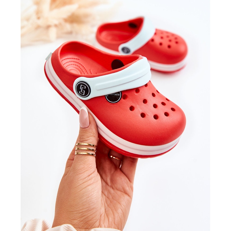 Udobne dječje papuče Crocs Red Colly crvena 1