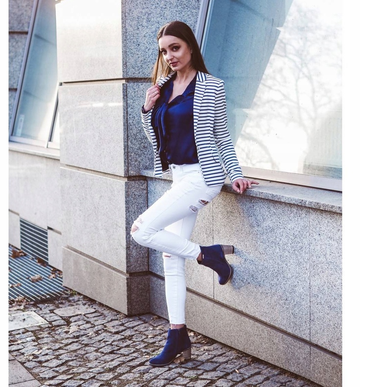 Olivier Sara Navy plave čizme s visokom potpeticom plava 4