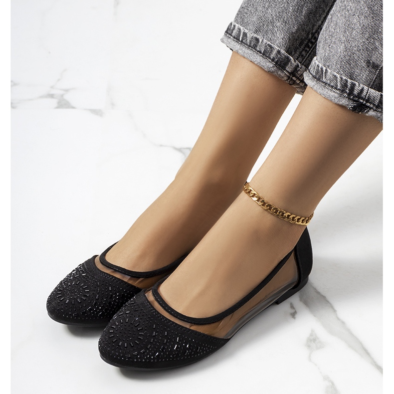 Crne poluprozirne Malene balerine crna 1