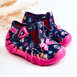 BEFADO S.A. Befado Supergirl papuče s mašnom 110P456 tamnoplave tamnoplava 2