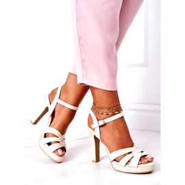 PW1 Elegantne sandale na šanku Bež Anastasia 4