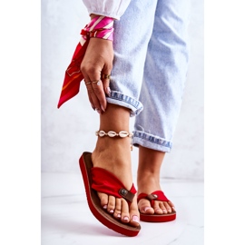 Ženske materijalne japanke Big Star JJ274A349 crvene crvena 1